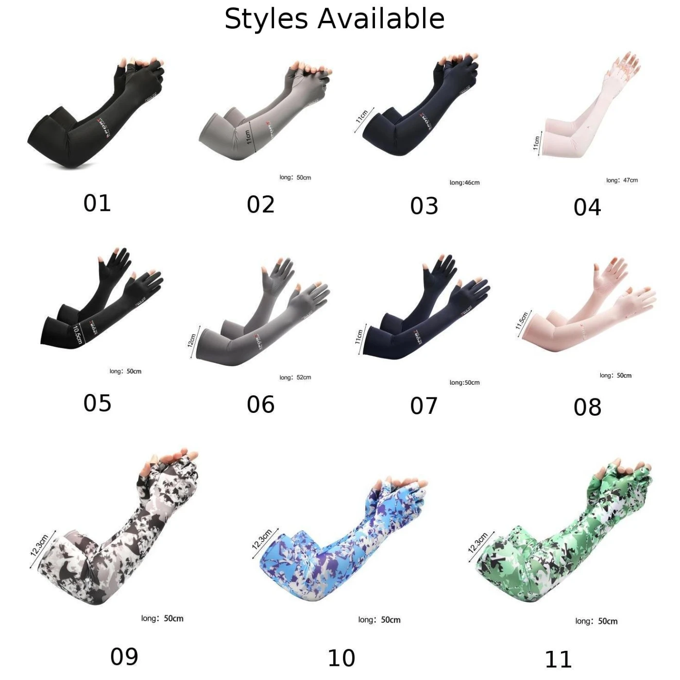 

1 Pair Summer Thin Breathable Sunscreen Sleeves Men Women Gloves Fishing Cycling Anti-slip Half Finger Arm Warmers Unisex