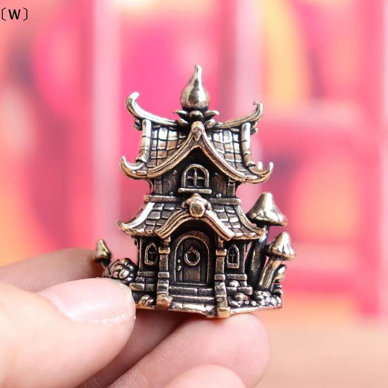 〔W〕Figuras Decorativas para el Hogar, Adornos de Castillo, Adornos Arquitectónicos de Latón, Casitas de Estilo Antiguo〔Winter1〕