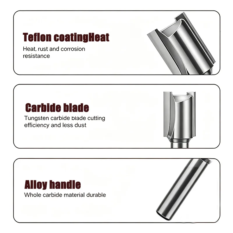 Russian Style Mortise Tenon Milling Bit Double Edge Inclined Tungsten Steel Cutter Wood Grooving Trimming Router Accessories