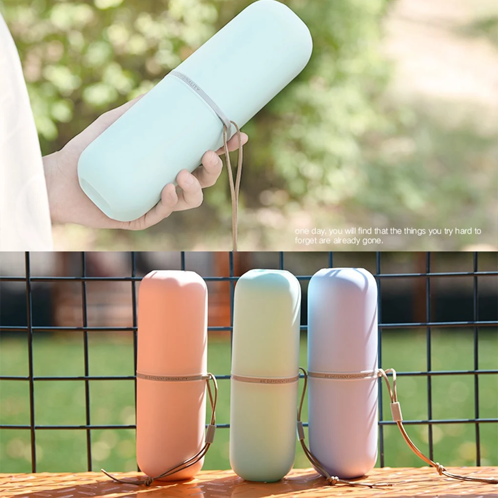 Toothbrush Case Portable Capsule Toothbrush Cup Holder Trips Storage Box Case Container Bathroom Business Use Hiking