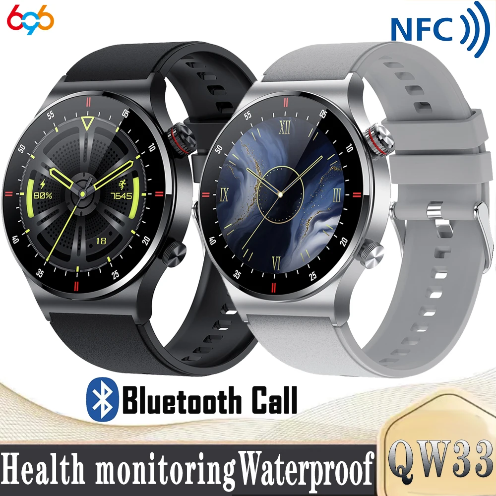 New NFC Blue Tooth Call Smartwatch Men ECG PPG Blood Pressure Monitor Sports Fitness Bussiness Smart Watches IPS For IOS Android