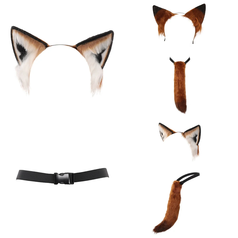 Fox Nick Wilde Rabbit Judy Hopps Cosplay Wig Headwear Hairband Costume Props Rabbit Ears Carrot Headband Halloween Disguise - view 5