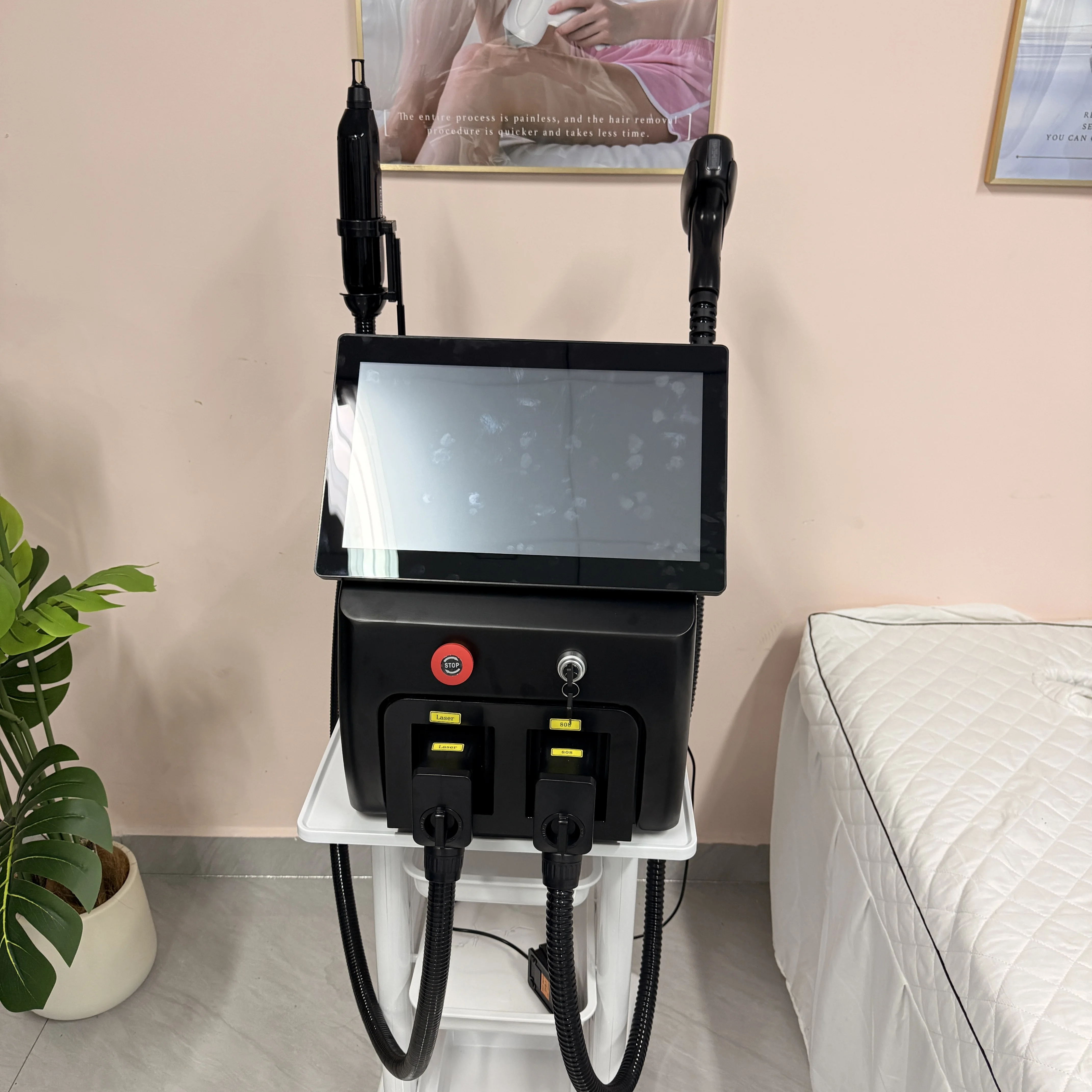 عالية الطاقة ديود ليزر 755NM 808NM 1064NM 3 أطوال موجية 4000 واط آلة إزالة الشعر تبريد الرأس غير مؤلم للأبد لنزع الشعر آمنة #4