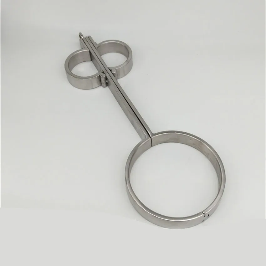 

Stainless Steel Handcuffs Sex BDSM Neck Collar Cuffs Yoke Pillory Bondage Restraints Erotic Games Sex Adult Toys For Men Women