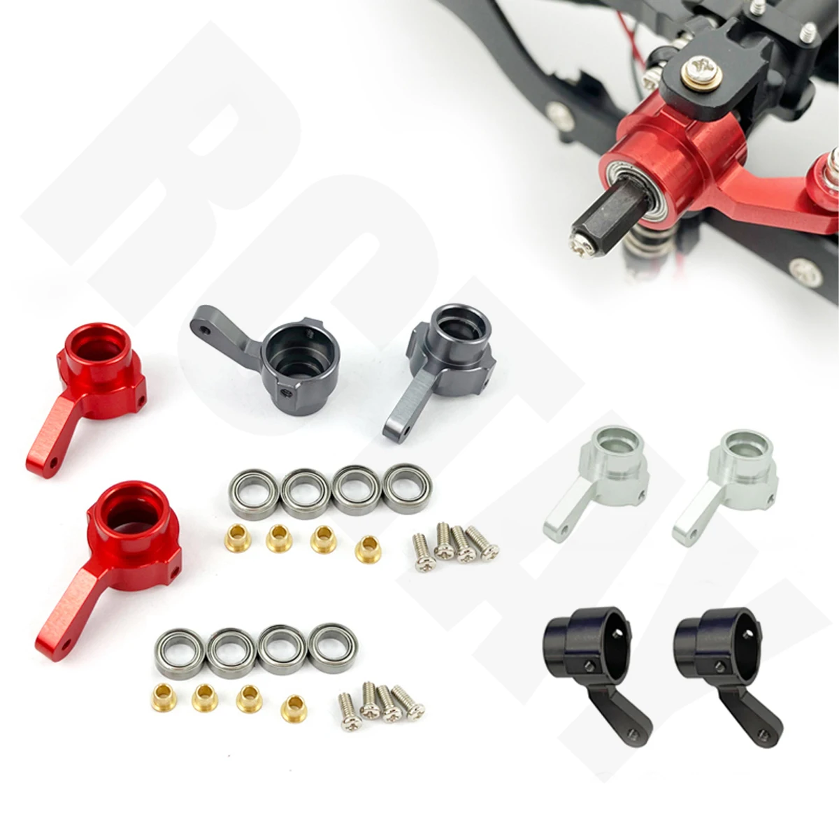 Metal Front Axle Bridge Steering Cup Turn Cup Kit for WPL C14 C24 C34 C44 B14 B1 B16 B24 B36 MN D90 D91 MN99S RC Car Spare Parts