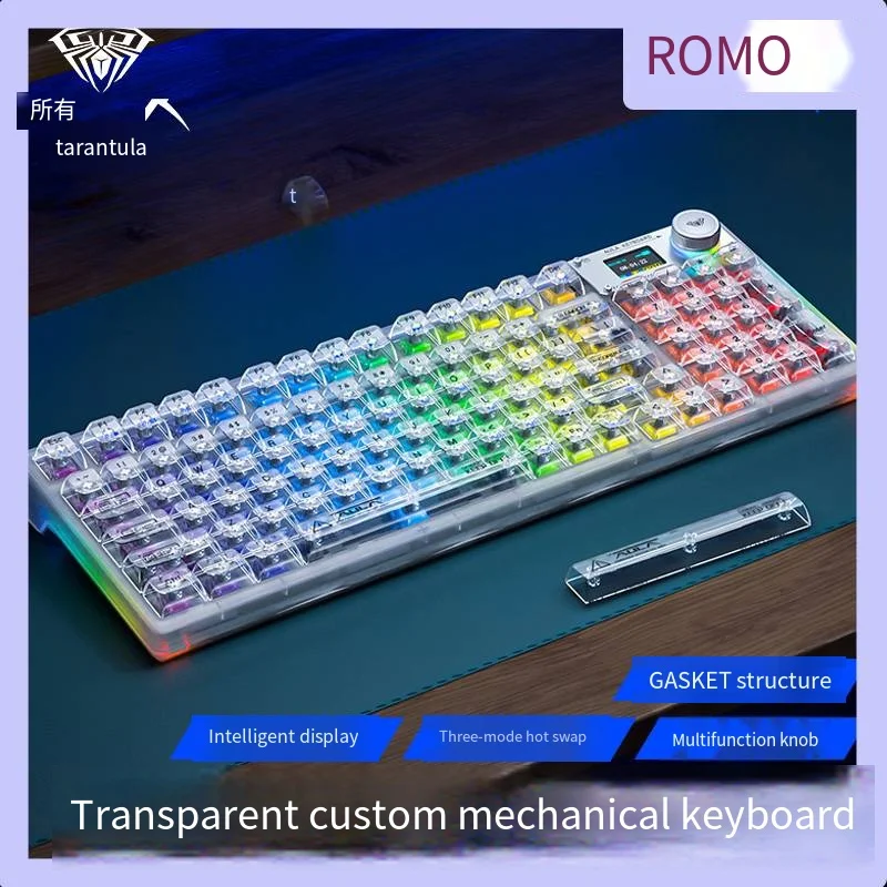 

AULA F98 Pro Wireless Mechanical Keyboard 98key Three Mode Mechanical Keyboard Gaming Wireless Transparent Mechanical Keyboard