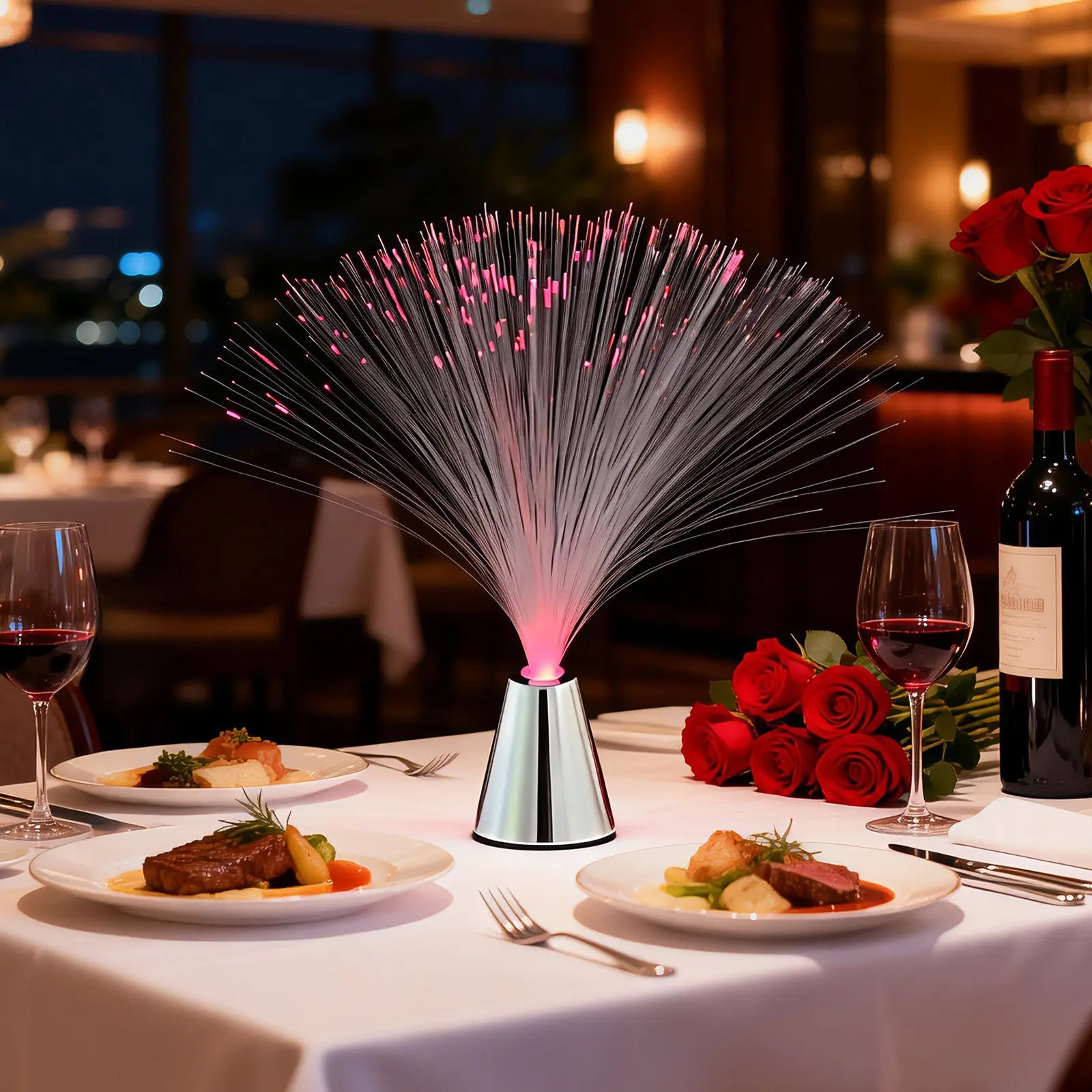 

Набор из 4 оптических волоконных светильников с романтическим теплым эффектом, работающих от батареек, для декора дома, офиса, праздников, идея для подарка