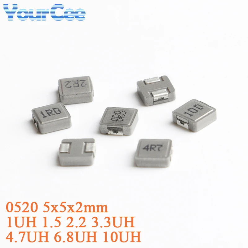 10 шт. 0420 0520 0530 Силовые индукторы для литья SMD ± 20% 5*5*3 мм 5*5*2 мм 4*4*2 мм 1UH 6,8UH 10UH 15UH 22UH 33UH Индуктор