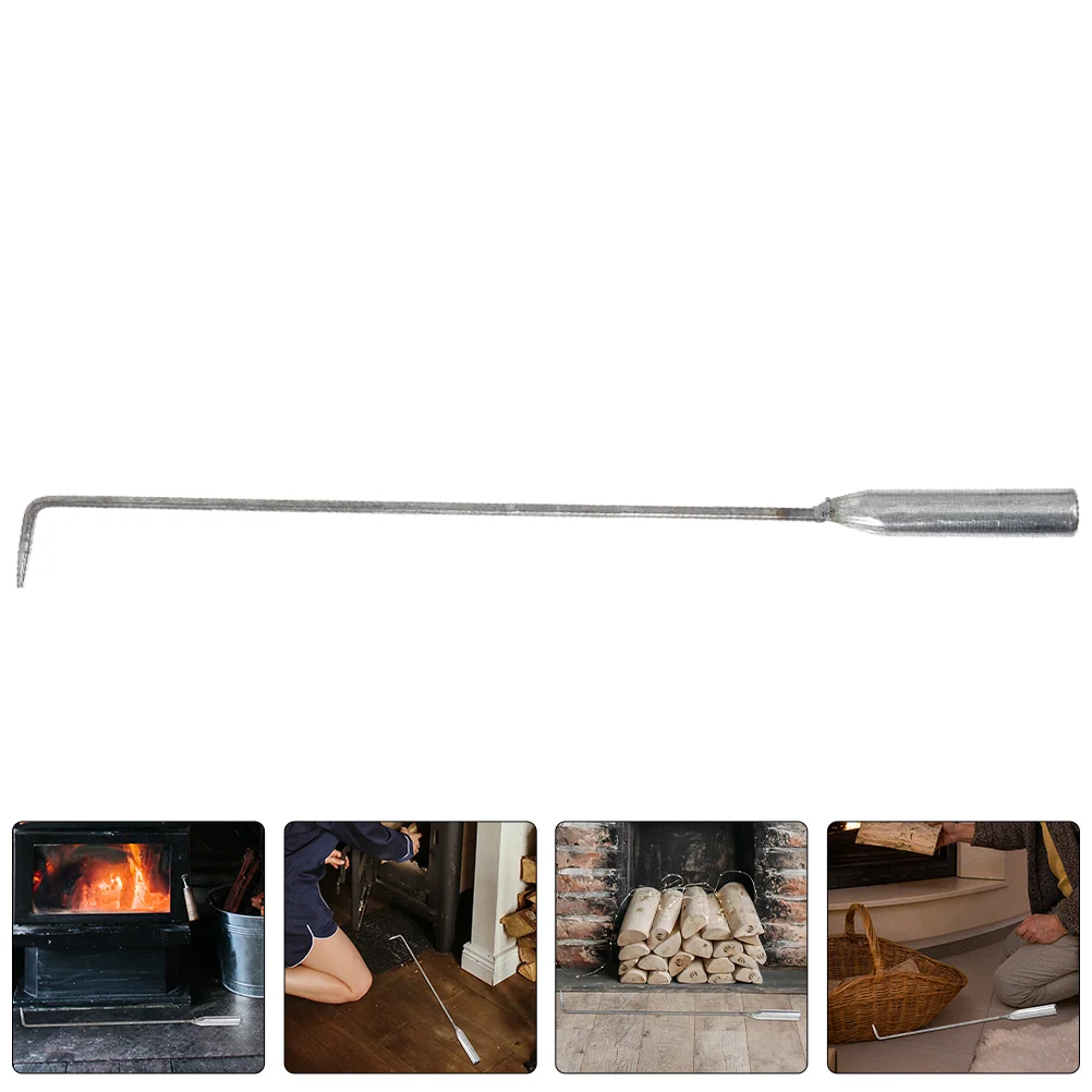 Indoor and Outdoor Camping Briquette Hook Barbecue Fire Fireplace Tool Single Rolling Shutter Pull (33cm) Tools Pit Poker Steel