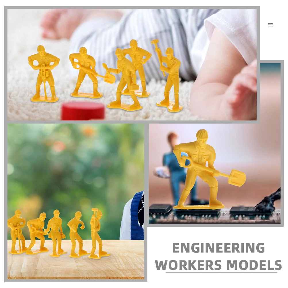 54 Pcs Simulator Toys Engineering Workers Model Kit Kids Educational Playthings Child Decor