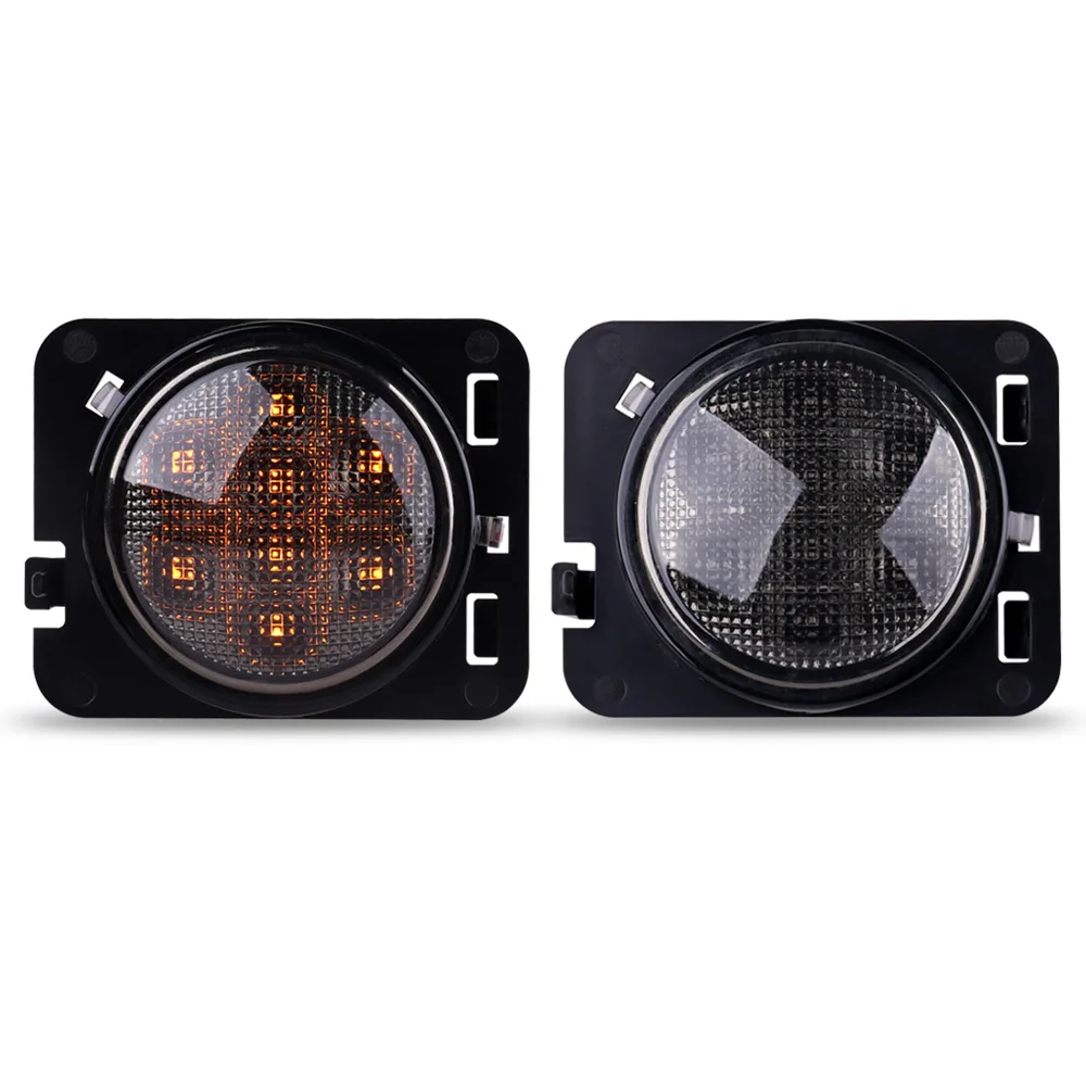 

Новый светодиодный боковой габаритный фонарь на переднее крыло Янтарный/желтый в сборе с дымовыми линзами, указатели поворота, совместимые с 2007-201