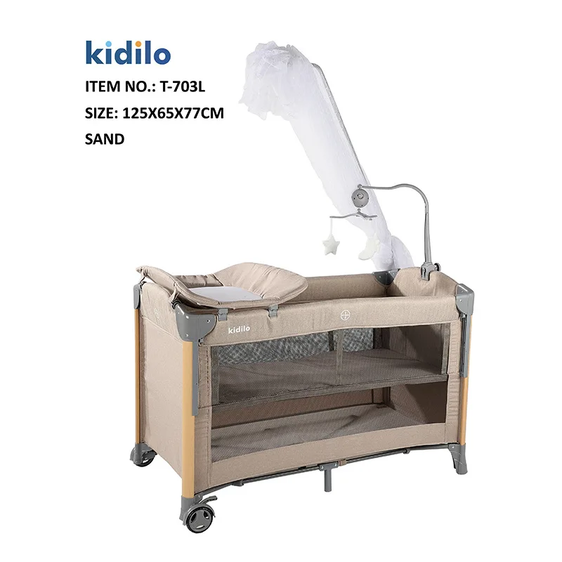 Kidilo crib splicing queen bed newborn multi-functional portable mobile foldable crib