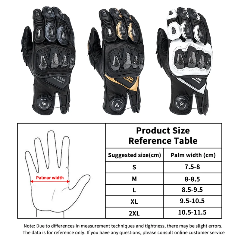 SFK Full Finger Motorcycle Gloves Real Goat Leather Non-slip Wear-resistant Carbon Fiber Protection Knob Adjust Riding Equipment