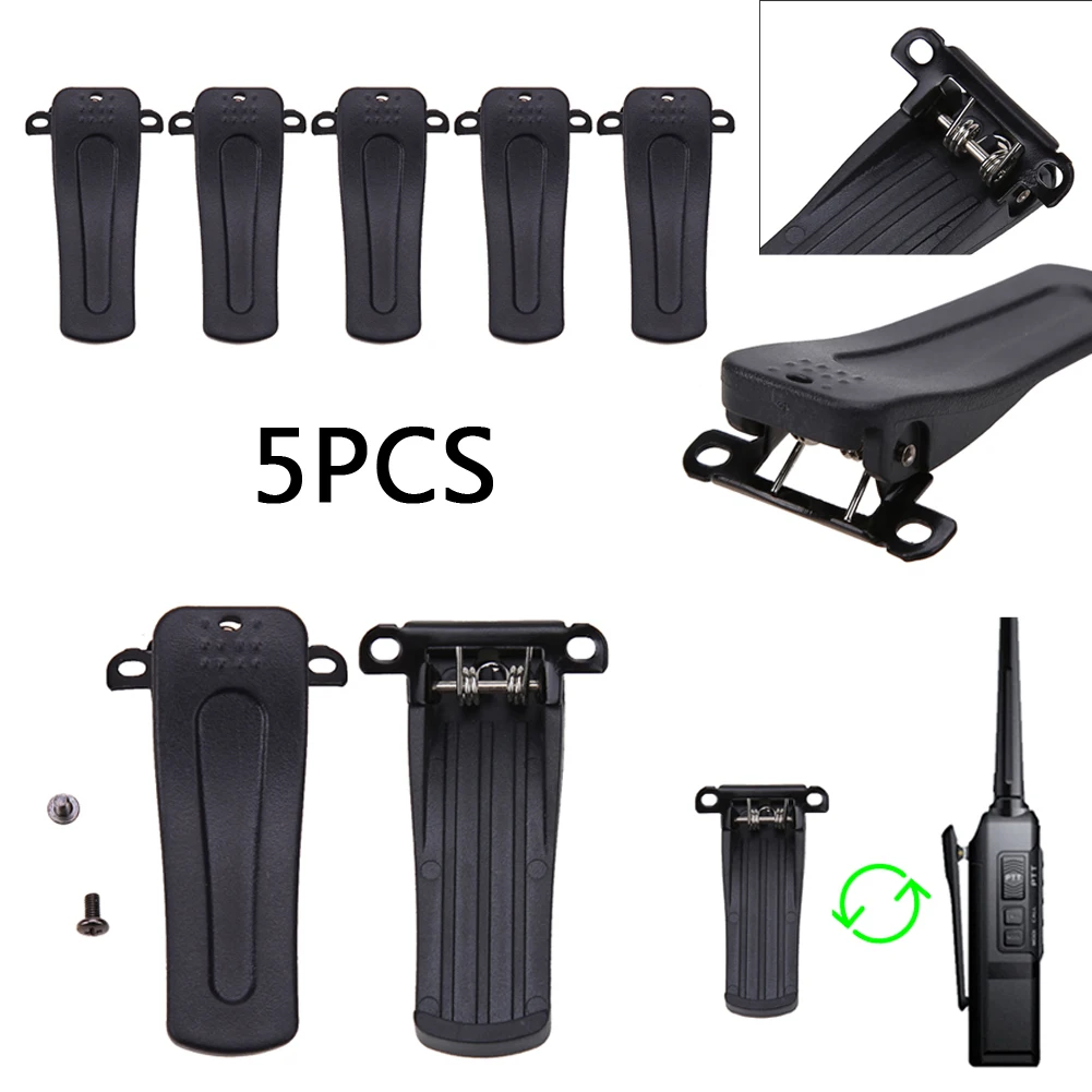 5pcs Belt Clip for BAOFENG UV-82 UV-8D UV-6D for Baofeng BF-666S BF-777S BF-888S with 10 Install Screw Walkie Talkies Back Clamp