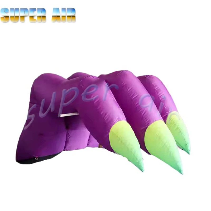 Decorazione di Halloween all'aperto super aerea verde Mano di mostro gonfiabile con illuminazione