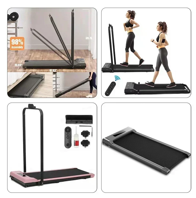 Electric Running Machine With LED Display/ Remote Control/ Handle Bar Walking Pad Treadmill Under Desk Treadmills