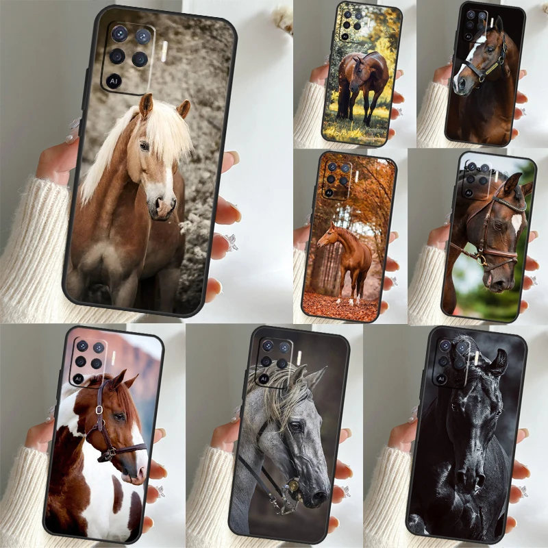 Animal Steed Horse For OPPO A96 A76 A16 A77 A57 A17 A15 A16 A5 A9 A31 A53S A54s A57s A52 A72 A94 A74 A54 Case