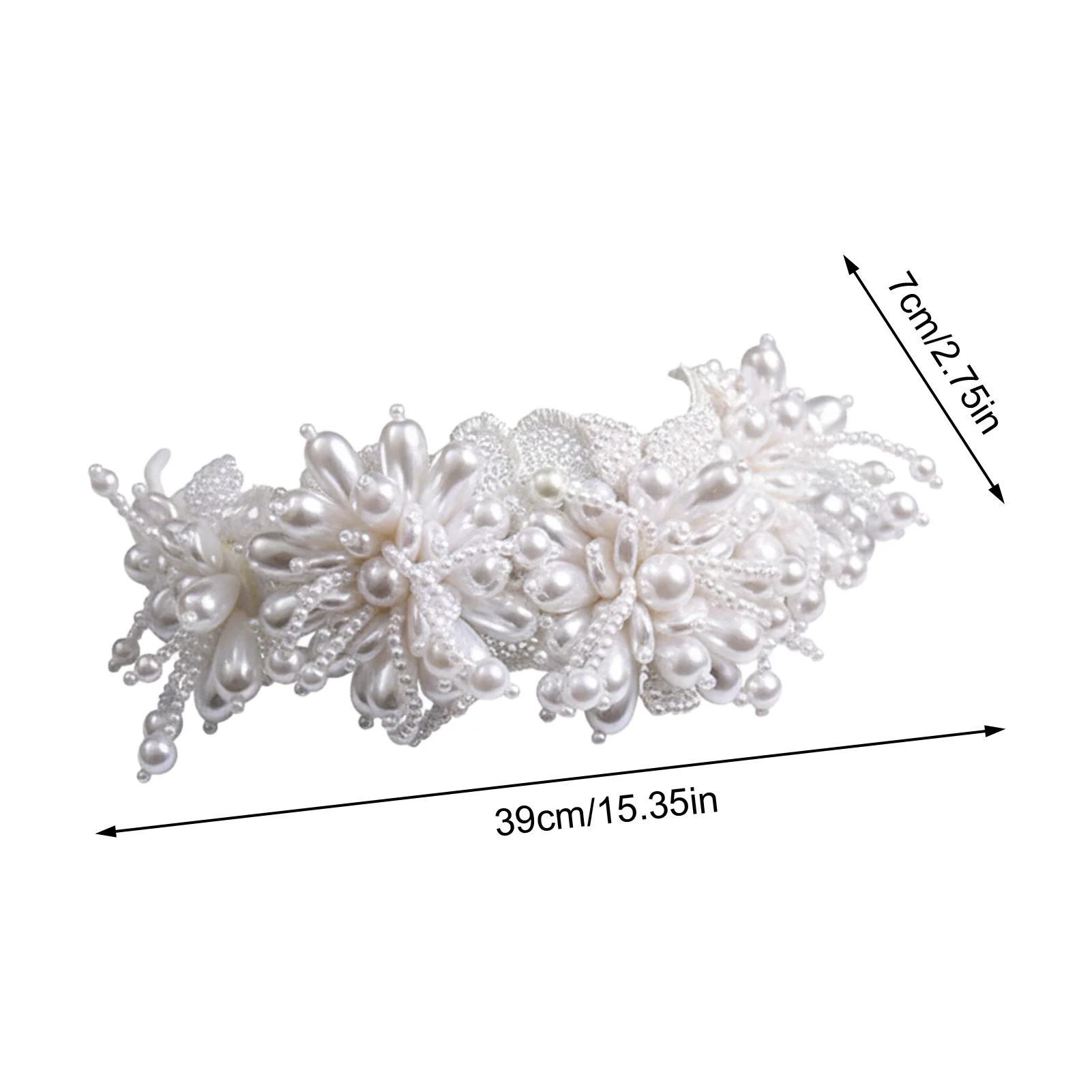 

Роскошная свадебная повязка для волос с жемчугом и цветочным дизайном для свадебной вечеринки