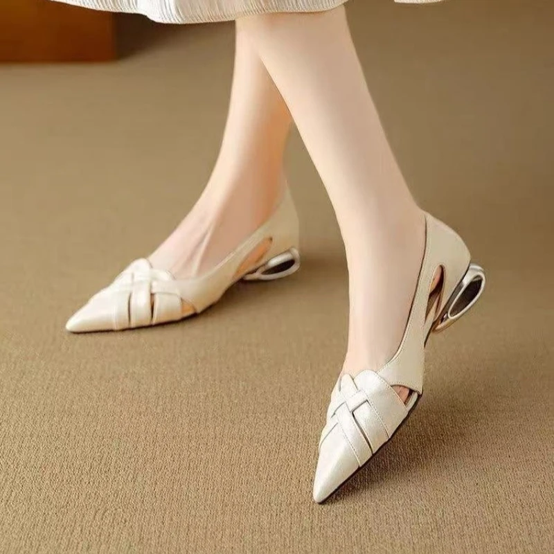 2026 Summer Women  Fashion Unique Pointed Toe Sandals Attractive High Heel Dress Banquet Shoes