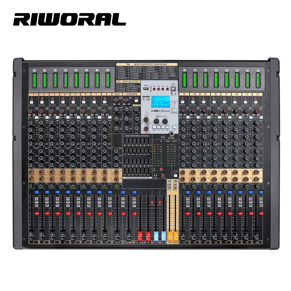 

TFB-20 Factory direct 20 channels audio DJ control mixer PC/USB audio interface for stage performance