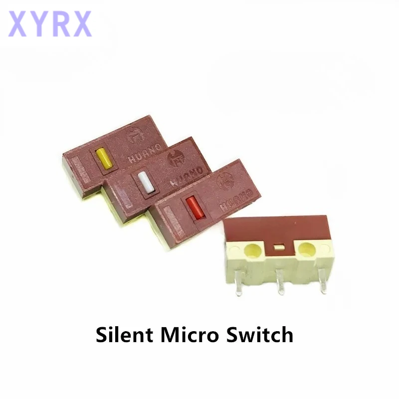 10Pcs HUANO Silent Micro Switch red dot 3million/white dot 10million/yellow dot 20million times click mouse mute button switches