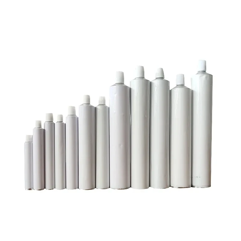 

30pcs 10ml 15ml 20ml 30ml 50ml Aluminum Empty Travel Tube Toothpaste Unsealing Tubes With Cap Silver Toothpaste Tube