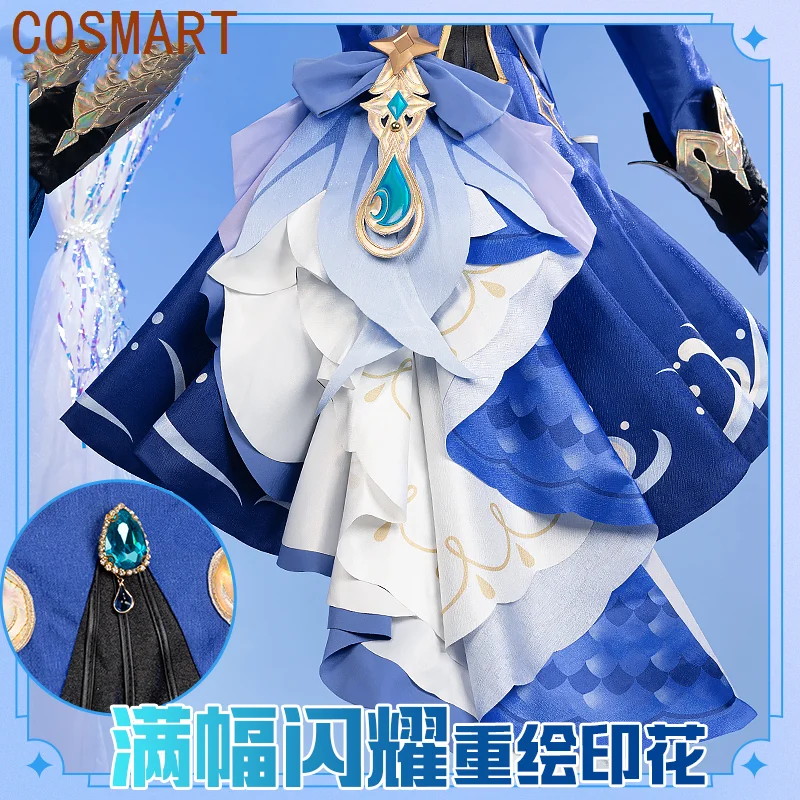 COSMART Genshin Impact Furina Game Suit Gorgeous Noble Handsome Uniform Cosplay Costume Halloween Party Role Play Outfit Women