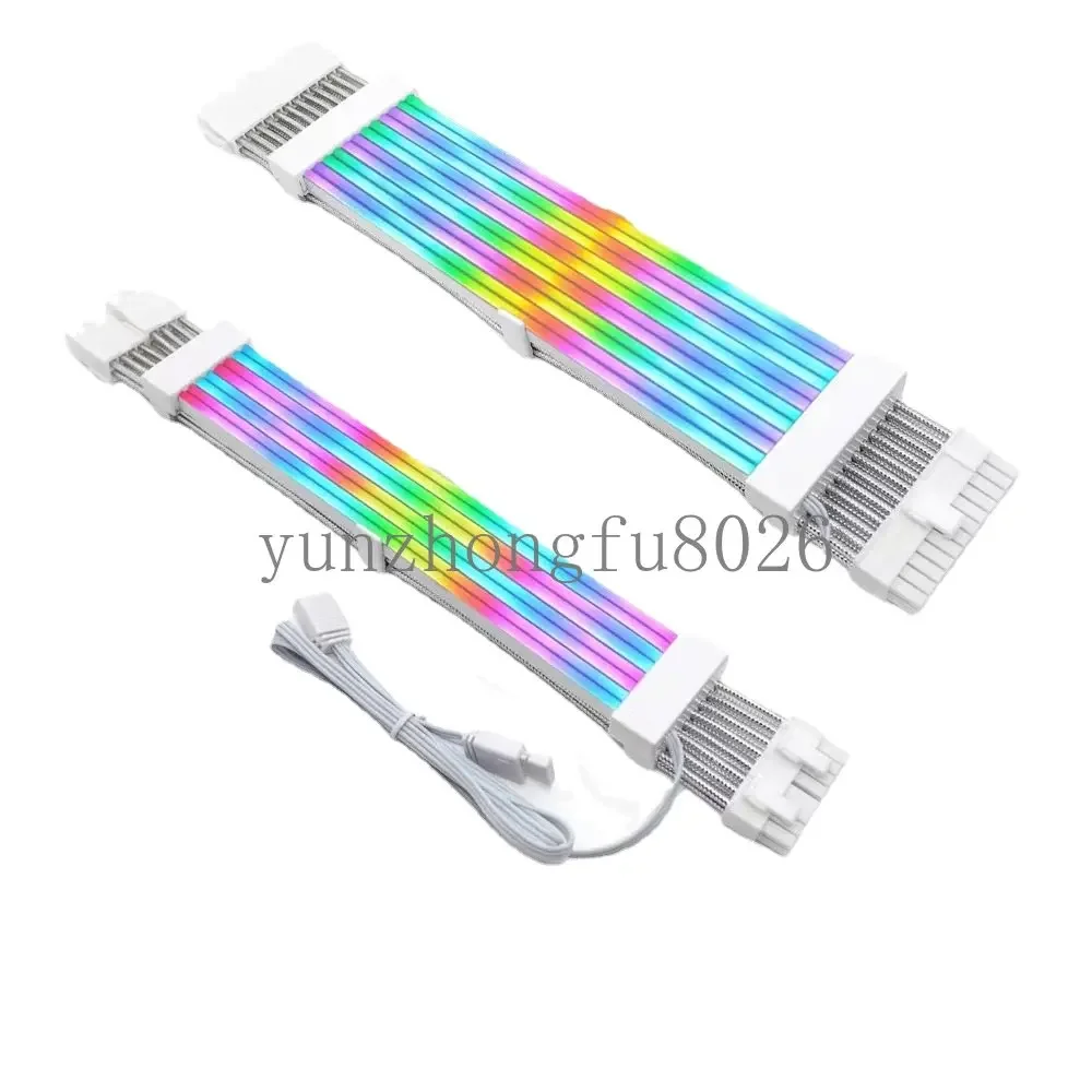 Computer color LED extension cable ARGB neon cable 3 * 8pin graphics card/24pin motherboard high-end fantasy