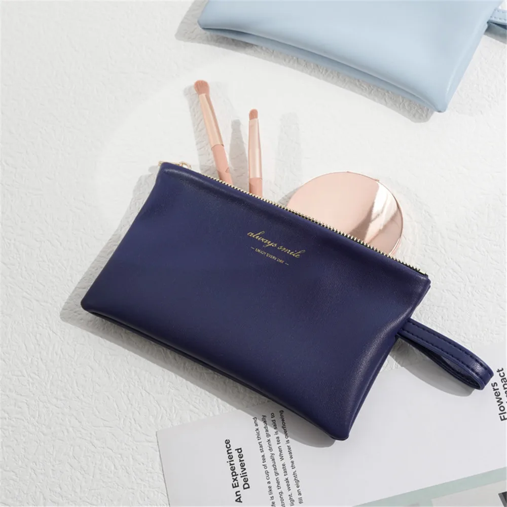 Leather Cosmetic Bag Portable Mobile Phone Protective Cover Mini Portable Sundries Lipstick Makeup Storage Bag Organizer Pouch