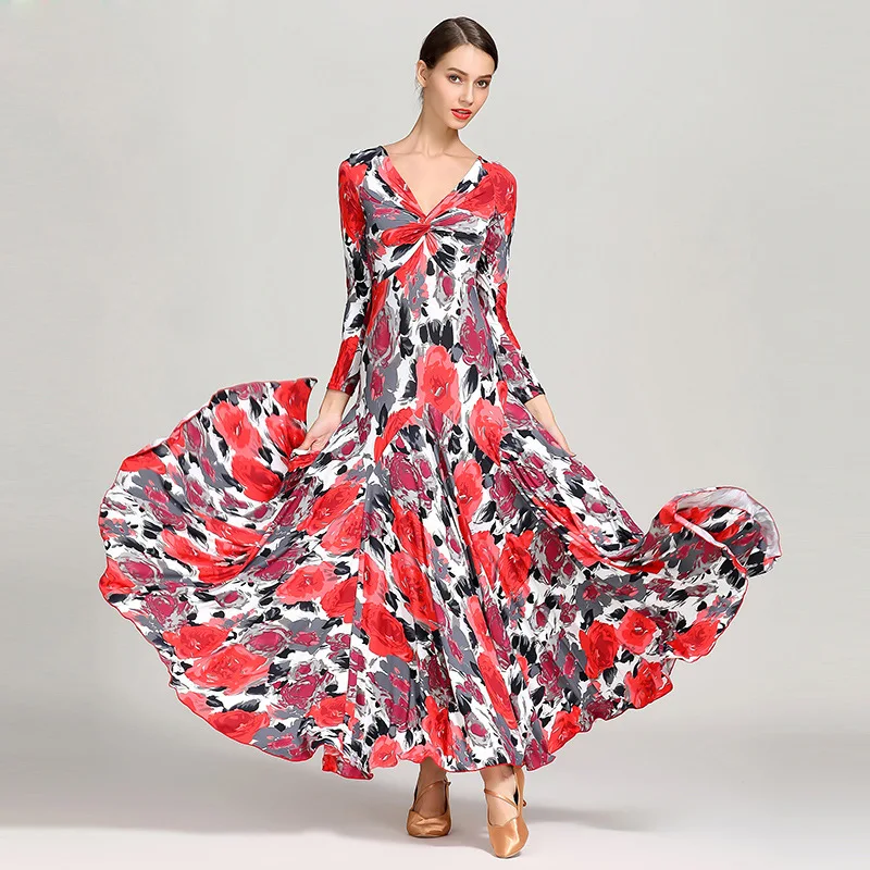 

Women Adult Modern Dance Dress S9045 Cross Twisted National Standard Social Practice Ballroom Dance Competition Dresses