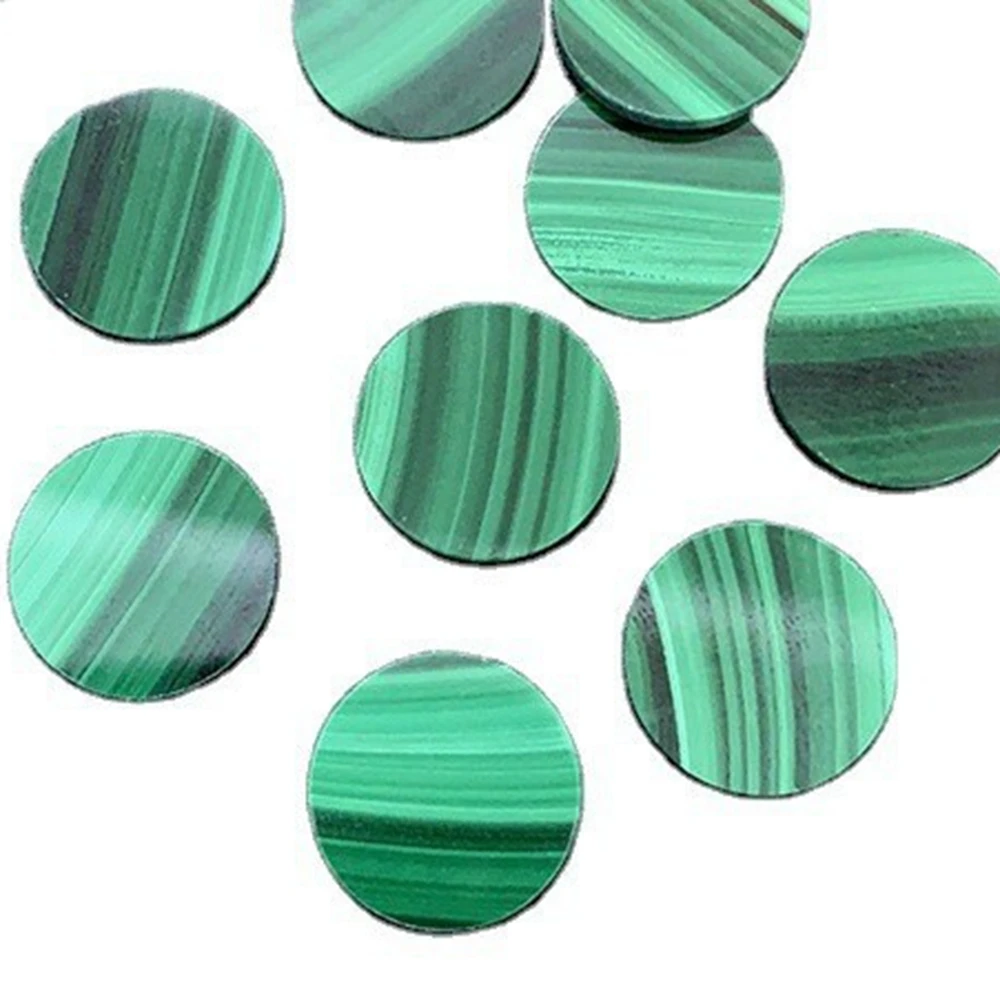 Natural Malachite Round Slice Double Flat Cabochon Loose Gemstone DIY Jewelry Making