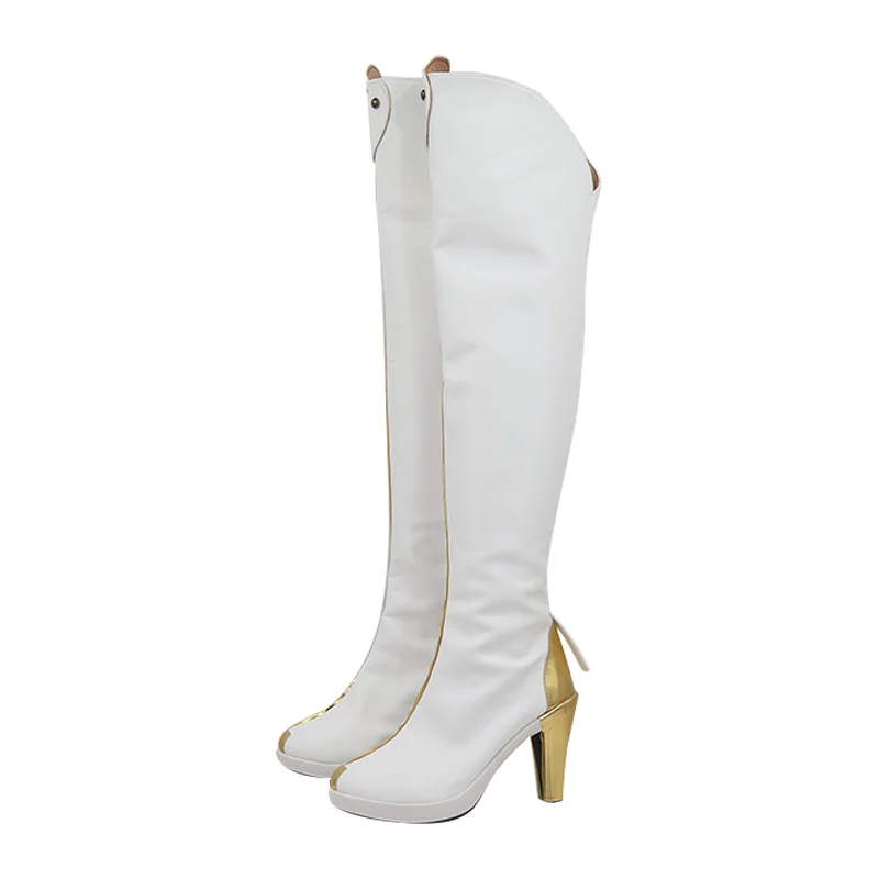 Game Wuthering Waves Jinhsi Cosplay Laarzen Schoenen Jinhsi Witte Schoenen voor Dames