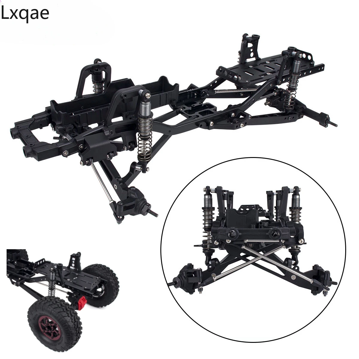 Aluminum Twin I-Beam 2WD Pre-Runner Suspension Conversion Upgrade Kit for 1/10 RC Crawler Car SCX10 I II 90046 90047 Axle Tool