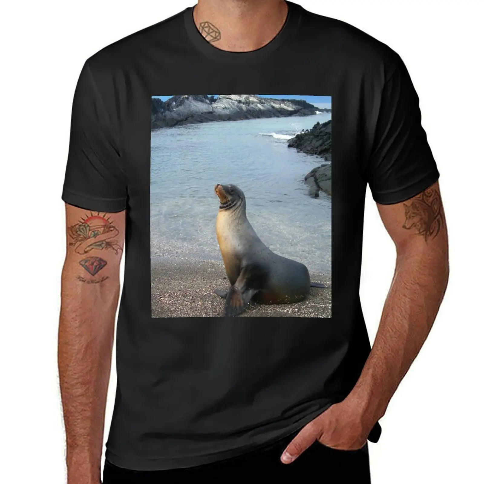 Galapagos Sea Lion T-Shirt vintage t shirts graphic t shirt vintage plus sizes quick drying mens plain t shirts