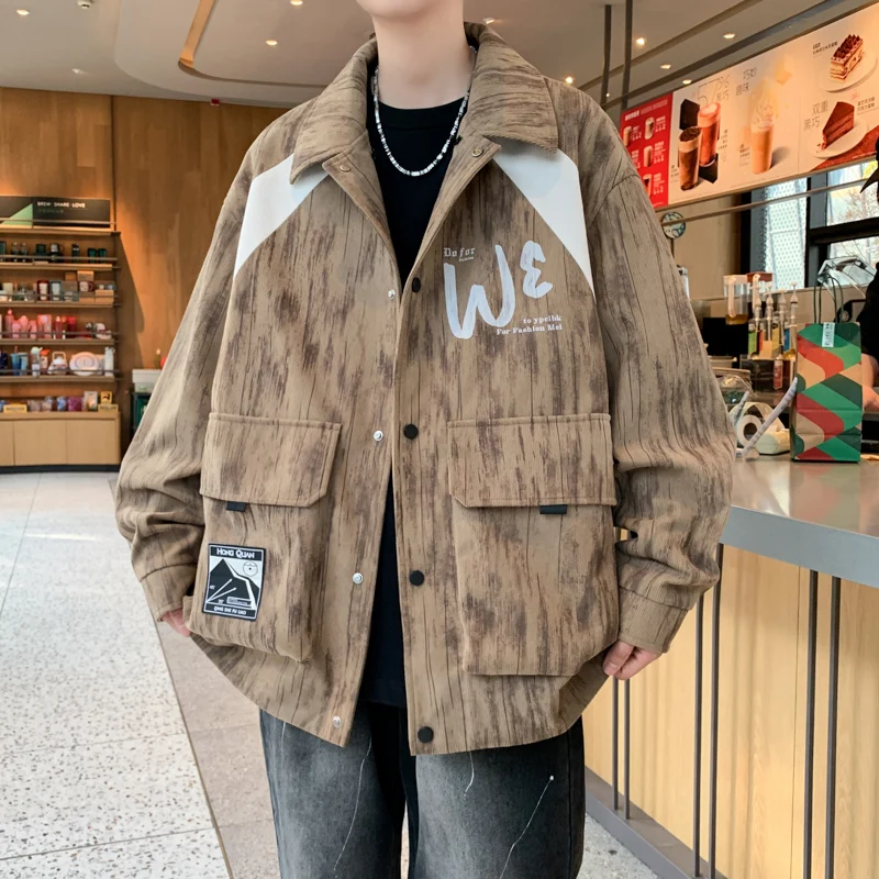 

Baseball Jacket for Men 2025 New Detachable Hood College Style Casual Jacket Lightweight Autumn Wear for Students and Youth