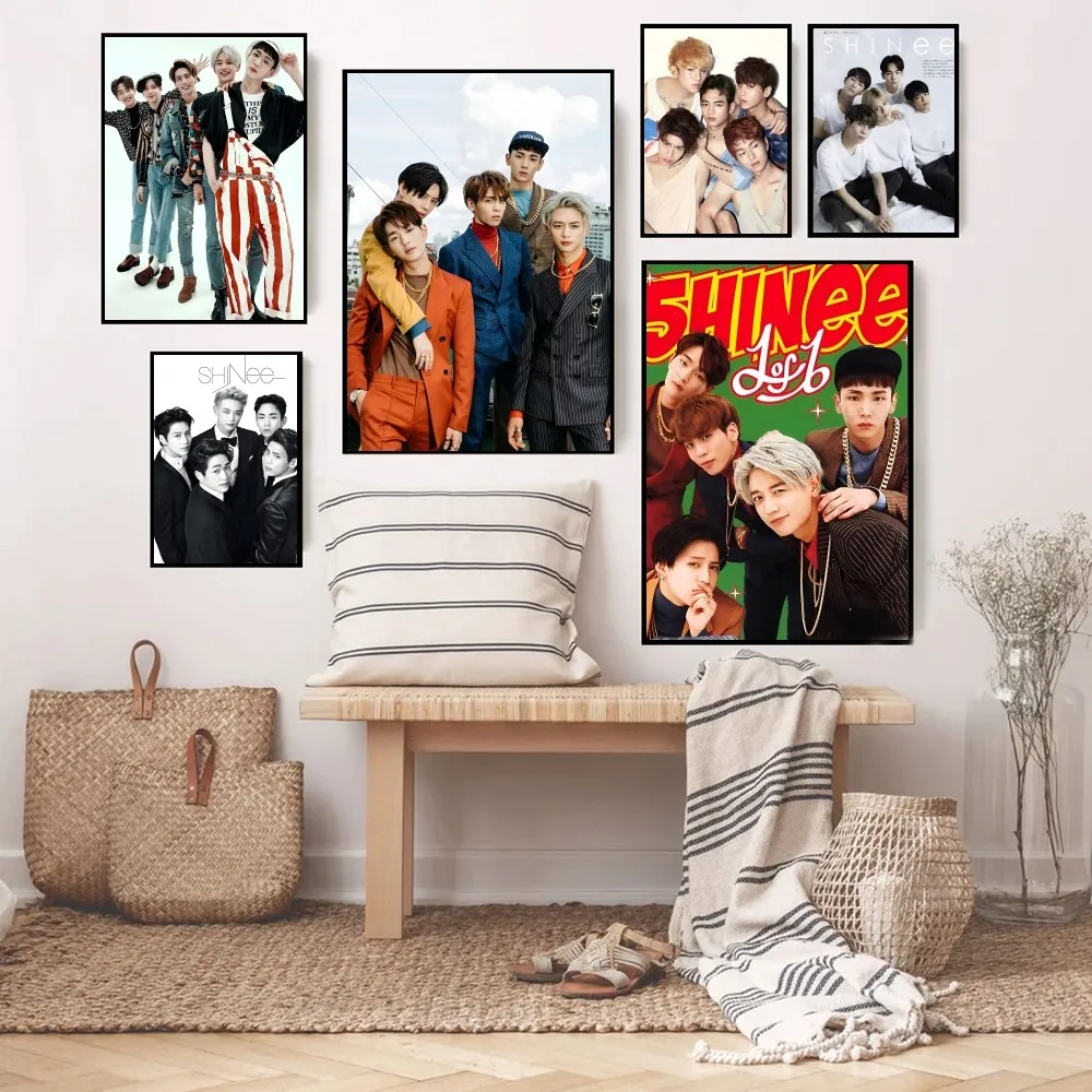 1pc Kpop Korean Boys SHINee Poster Paper Print Home Living Room Bedroom Entrance Bar Restaurant Cafe Art Painting Decoration