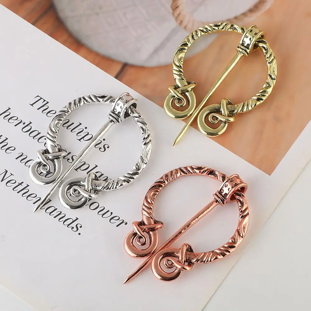 Dresses Twists Knotted Fibula Collar Clip Pins Viking Style Brooch Korean Jewelry Accessories Women Shawl Pin Cloak Pin