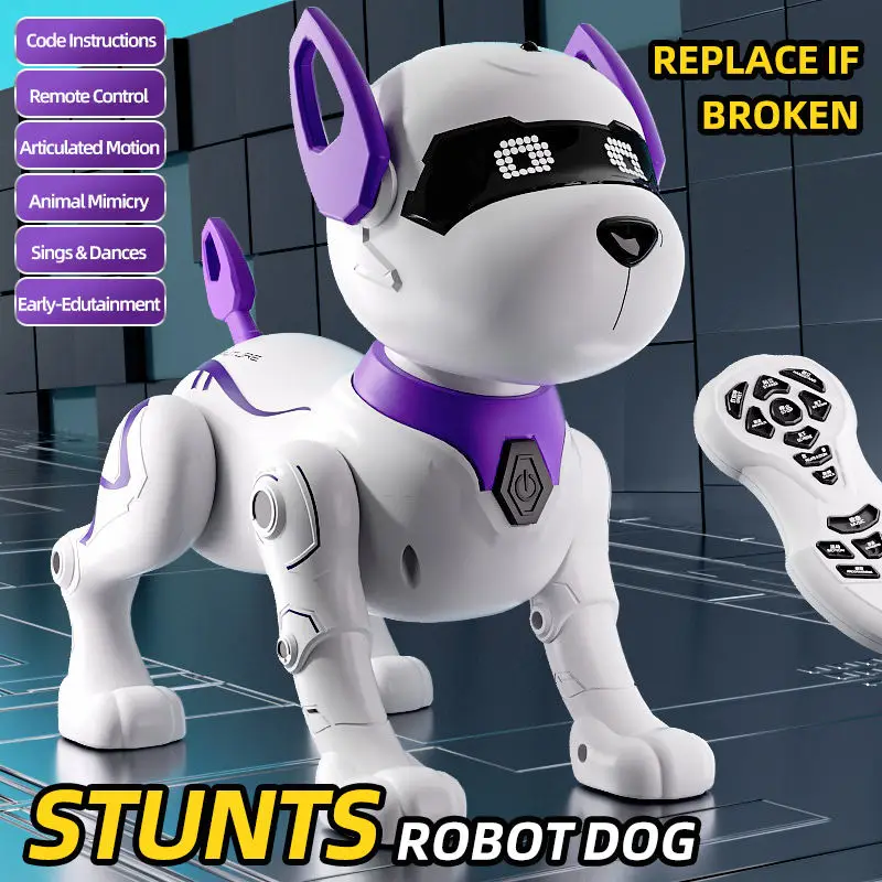 التكنولوجيا الفائقة الذكية التفاعلية روبوت الكلب لعبة التحكم عن بعد روبوت حيلة الحيوانات الأليفة الإلكترونية الذكية للعائلة الاطفال هدايا عيد الميلاد