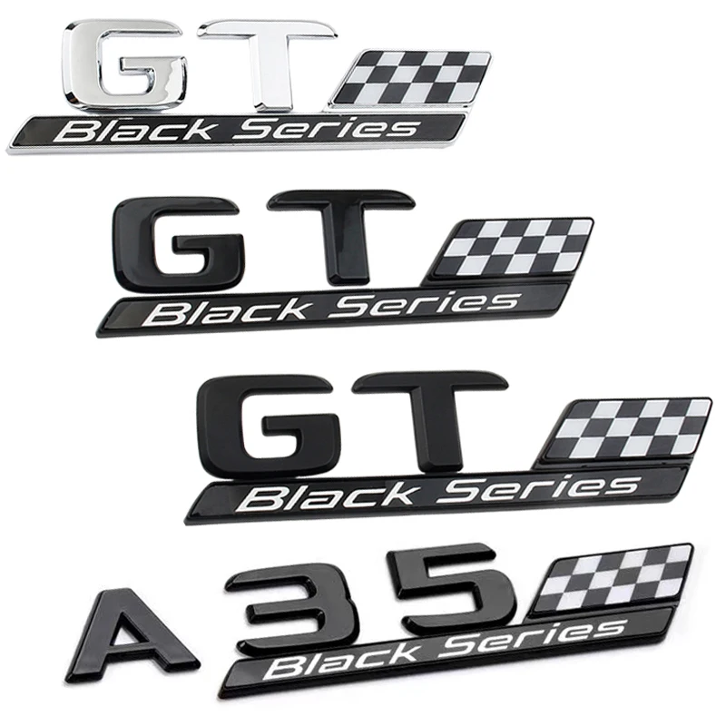 NEW Car 3D ABS GT Black Series Logo Emblem Badge Decals Sticker For Mercedes Benz AMG C E S Class GT53 GT63 A35 W211 W212 W222