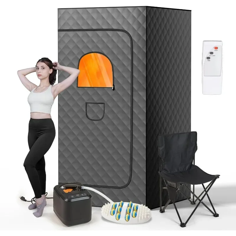 Sauna, Sauna portatile per la casa, Scatola per sauna a vapore personale, Tenda per sauna interna con vaporiera da 3 litri, Sala vapore a casa, Taglie forti