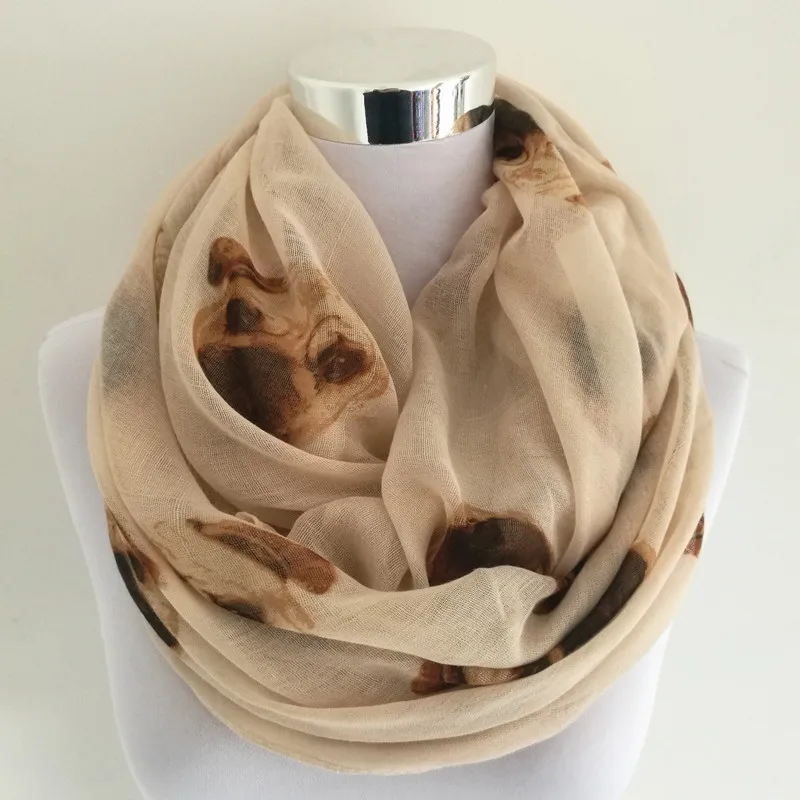 New Ladies Viscose Cotton Hedgehog Print infinity scarf for women Variety of animal prints circle scarves Fashion ring scarfs