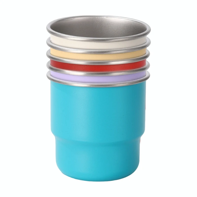 كوب قهوة من الفولاذ المقاوم للصدأ 304 - حافة ملفوفة بطبقة واحدة، كوب سفر محمول للاستخدام في الهواء الطلق، والتخييم، والنزهة، وكوب البيرة #2