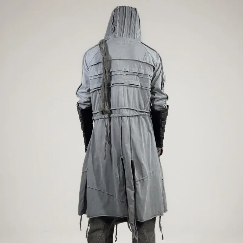 HKSH Spring New Men Waste Land Pleated Asymmetrical Draped Desert Hooded T-shirt Retro Chic Ins Punk Hoodie Fashion Top  HK28478