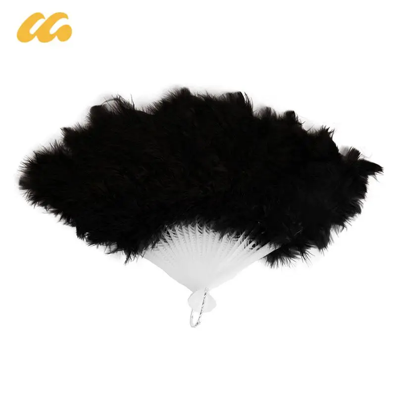 Halloween Ball Feather Crafts Fleece Fan Show Burlesque 21 Flapper Wedding Ladies Fancy Dress Fan Hand Held Soft Feather Fan