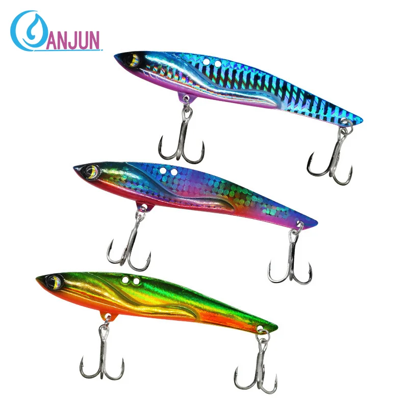 isca de pesca vib metal com lamina grande parte 23g 35g com ganchos agudos colher giratoria isca dura 01