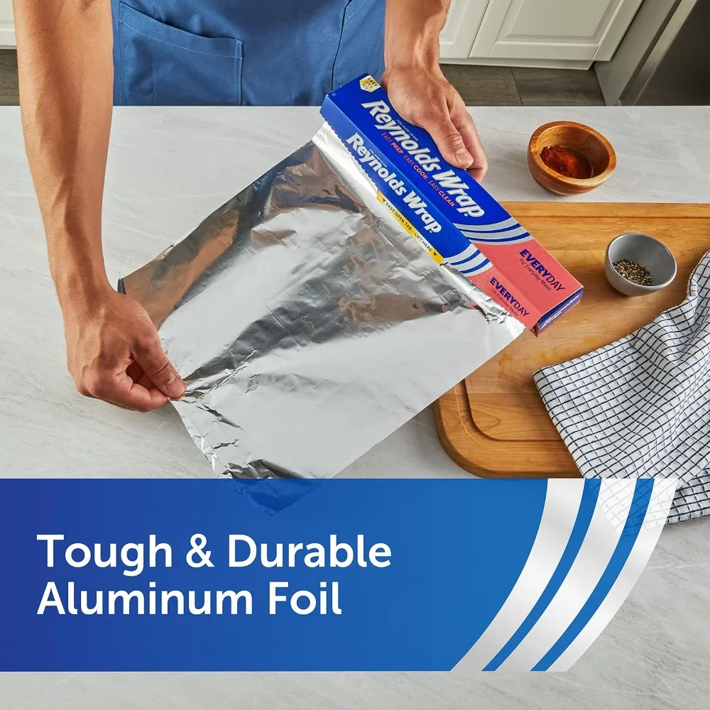 

Best Seller Everyday Strength Aluminum Foil Roll, Freezer Safe and Grill Safe, Heavy Duty for Foil Packets and Home Cooking, 12 Inches Wide, 30 Total Sq. Ft. Premium Quality Kitchen Essential
