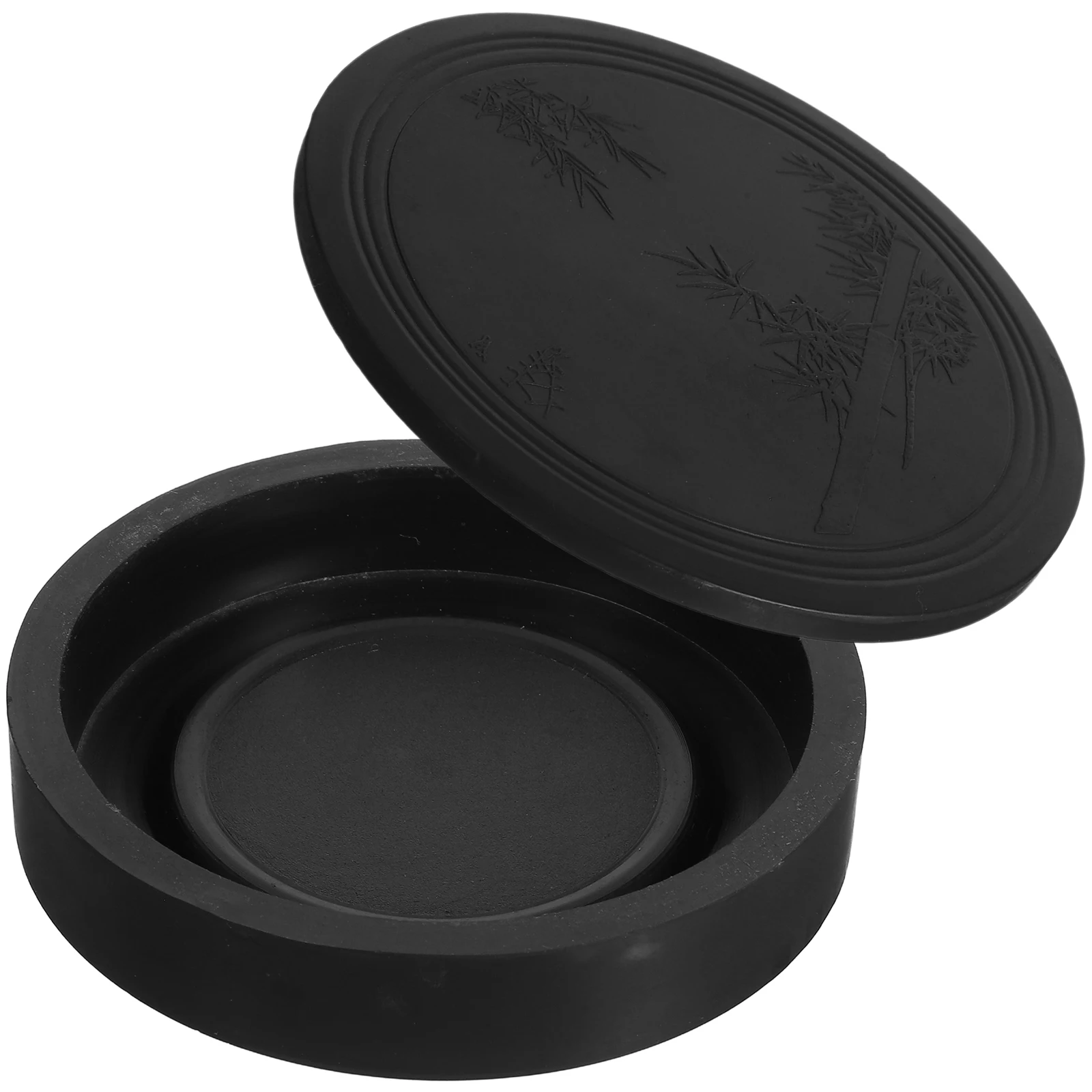 

Premium Calligraphy Ink Dish With Lid Natural Design For Chinese Japanese Brush Writing Durable Easy Clean Spill-Proof Set Well