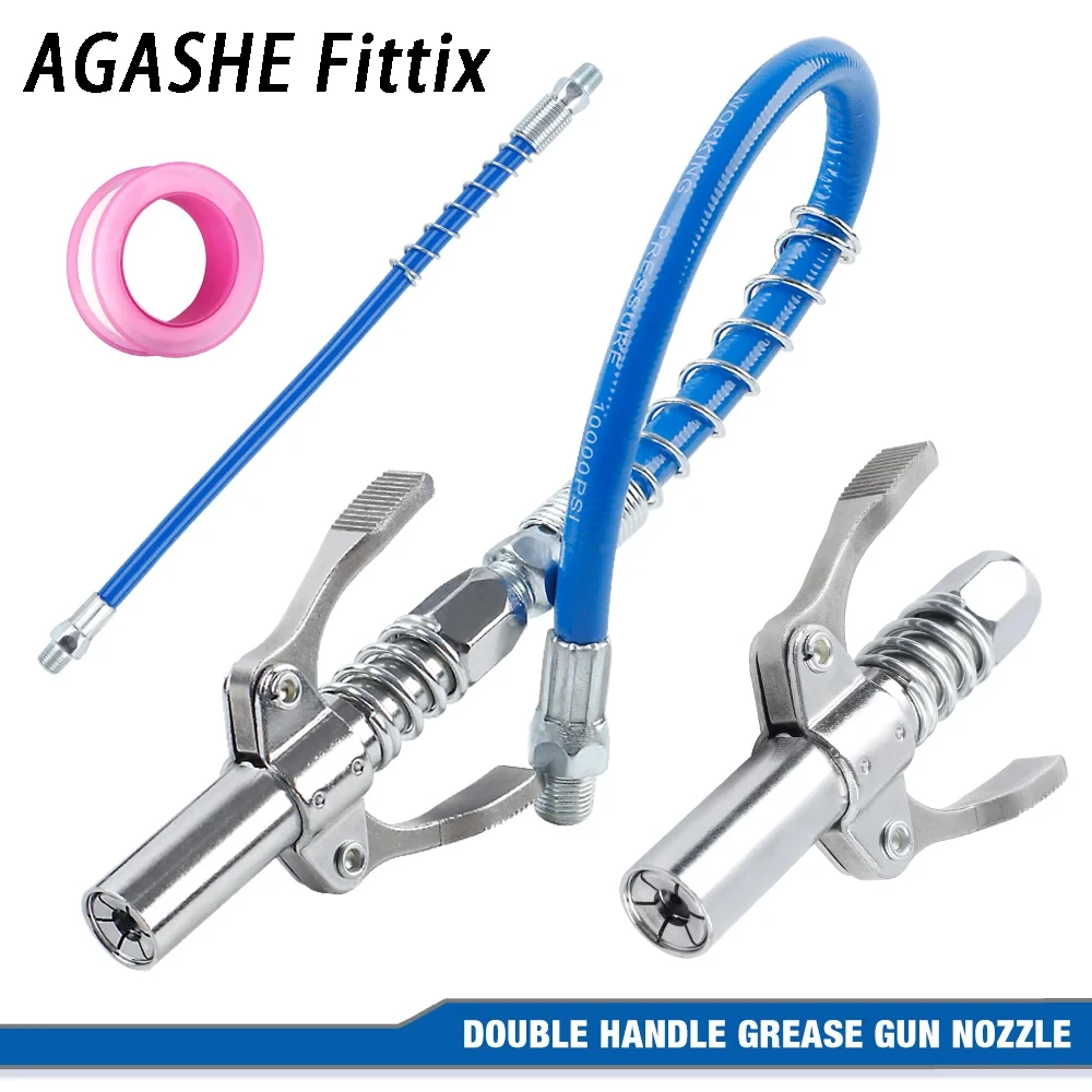 

10000PSI Double Handle High Pressure Locking Grease Fitting,I/8 NPT Oil Pump Quick Release Grease Coupler,Repair Tool,Grease Gun