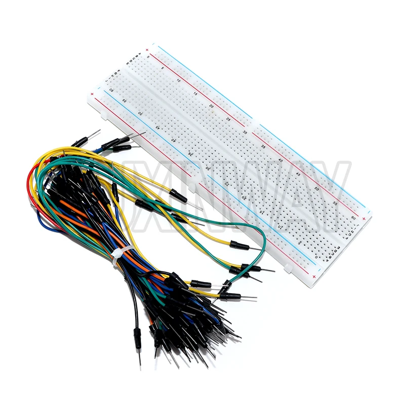 Płytka stykowa MB-102, 400/830 punktów, bezlutowa płytka prototypowa PCB, przewody połączeniowe, zestaw DIY do Arduino