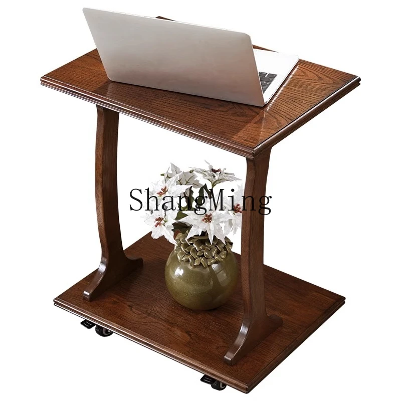 

HJ side table C type with wheels movable sofa side cabinet bedside small table small apartment balcony coffee table